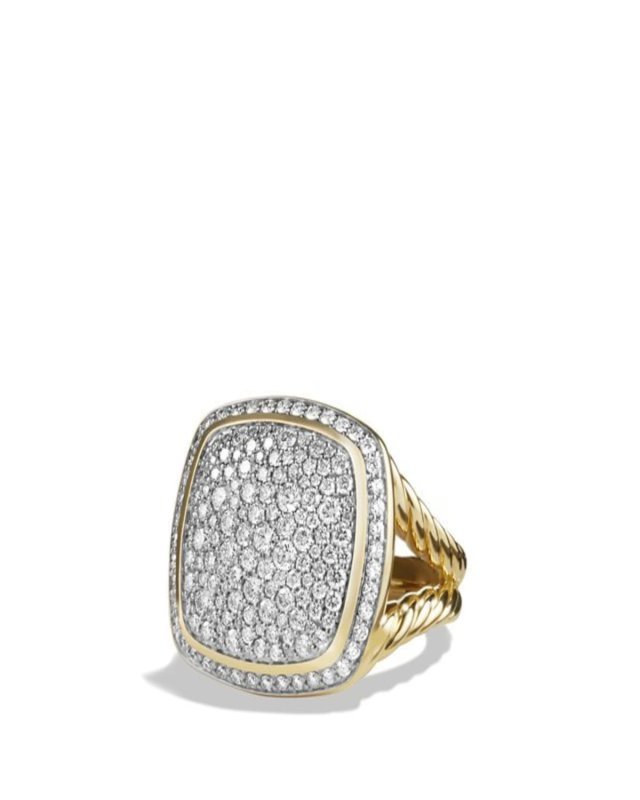 Albion Ring with Diamonds in 18K Gold, 17mm